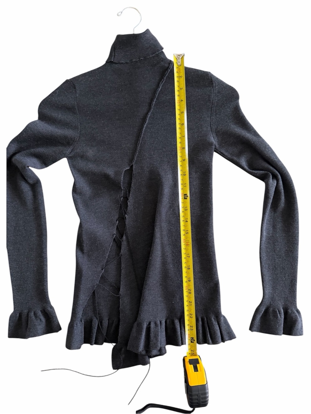 JEAN PAUL GAULTIER Grey Wool Turtleneck Sweater Knit Long Sleeve Women’s S - Picture 8 of 9